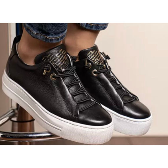 NWT Paul Green Sneakers Black Gold Combo Size 9 $429 - Picture 4 of 9